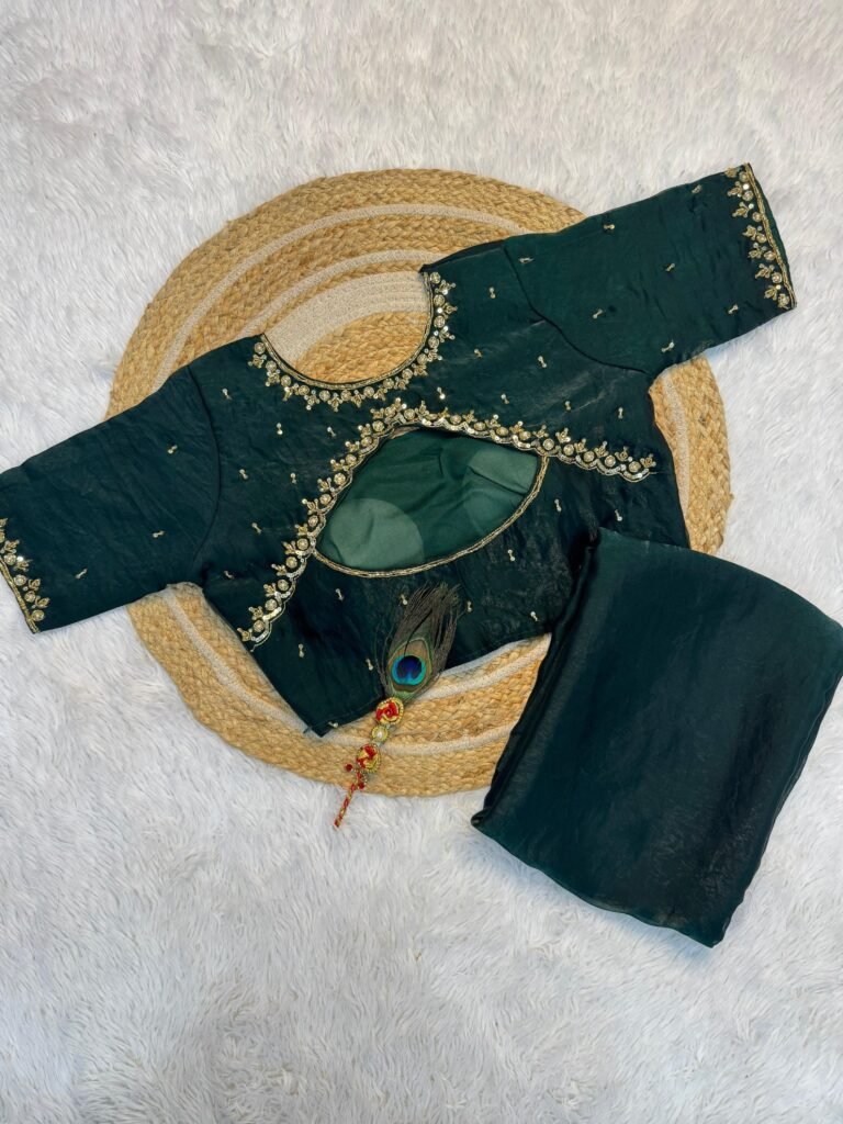 Aari Blouse with Space Silk Designer Sarees