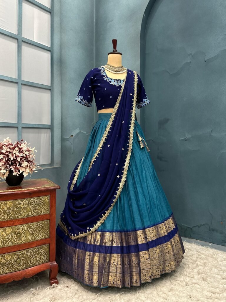 Blue Traditional Half Saree