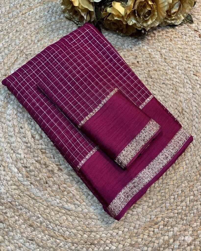 KL041 Viscose Checks Sarees