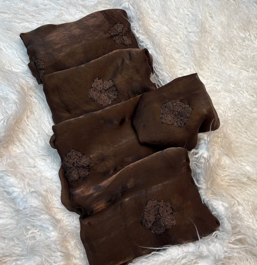 Plumeria -Fendi Silk Sarees